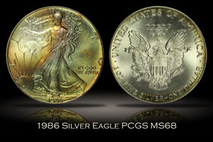 1986 Silver Eagle PCGS MS68