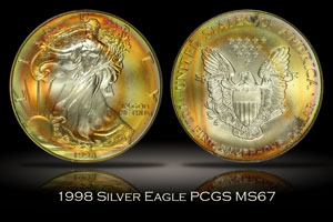 1998 Silver Eagle PCGS MS67