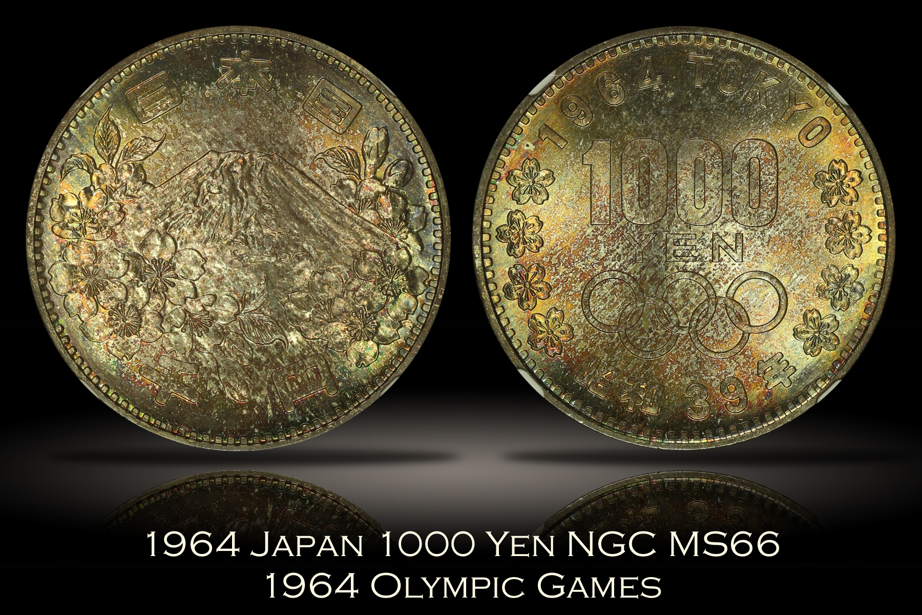 1964 Japan 1000 Yen Tokyo Olympic Games NGC MS66