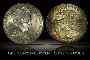1918 Illinois/Lincoln Half PCGS MS66