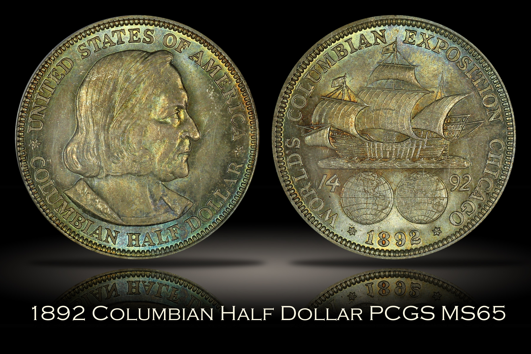 1892 Columbian Half PCGS MS65