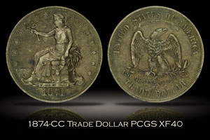 1874-CC Trade Dollar PCGS XF40