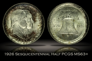1926 Sesquicentennial Half PCGS MS63+