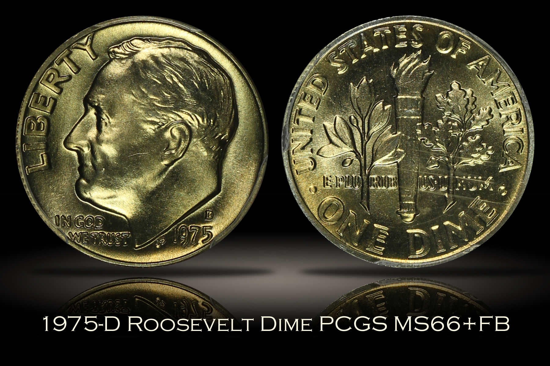 1975-D Roosevelt Dime PCGS MS66+FB