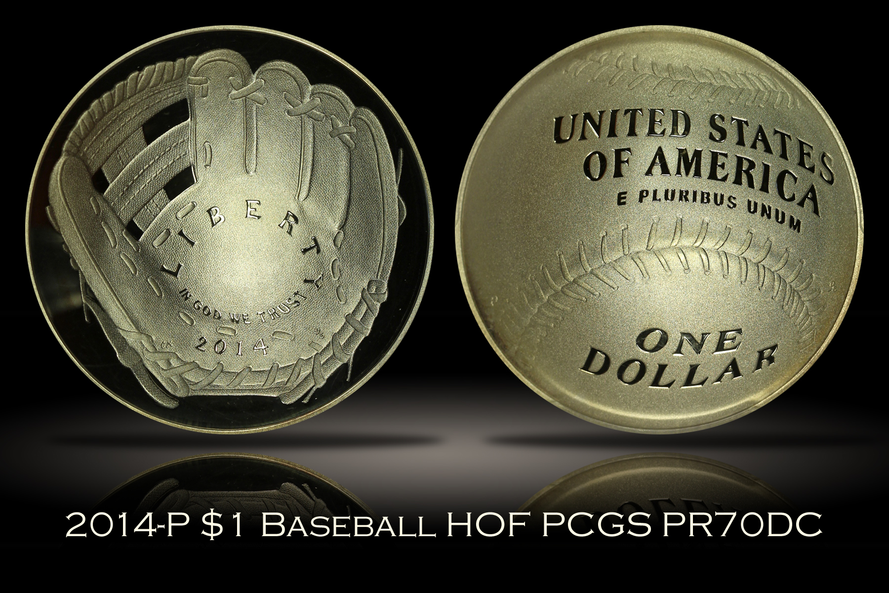 2014-P $1 Silver Baseball Hall of Fame PCGS PR70DCAM