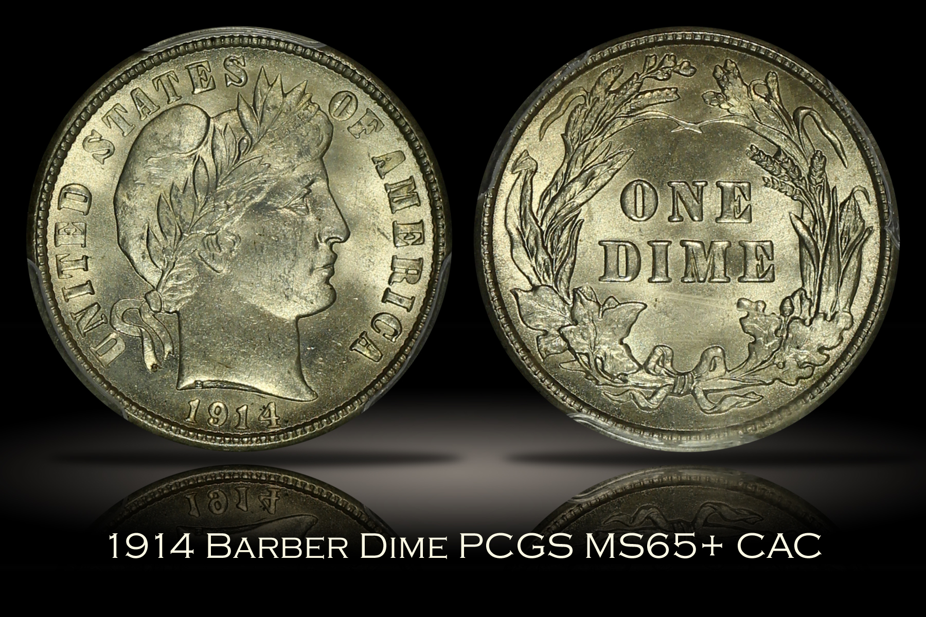 1914 Barber Dime PCGS MS65+