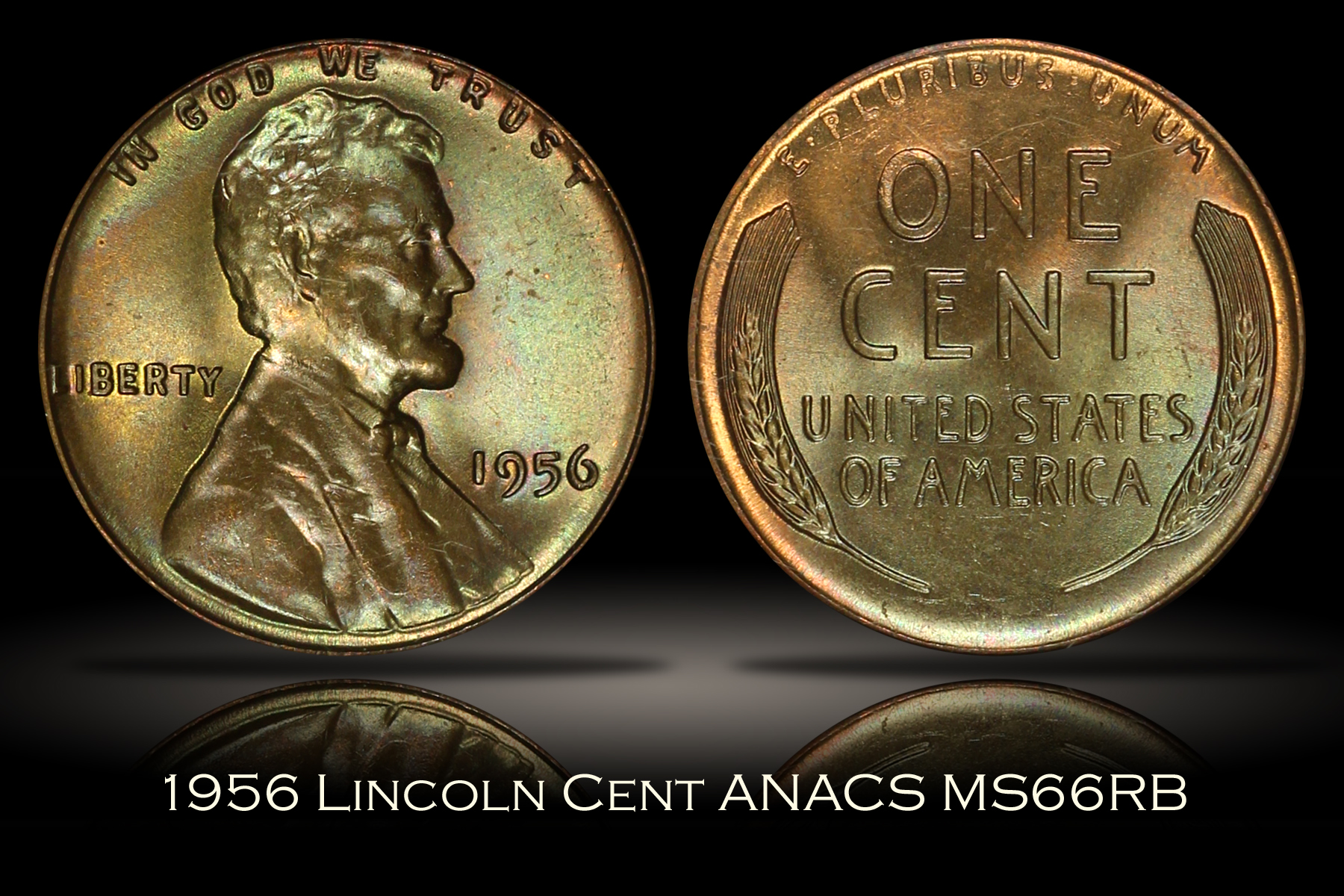 1956 Lincoln Cent ANACS MS66RB