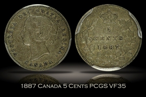 1887 Canada 5 Cents PCGS VF35
