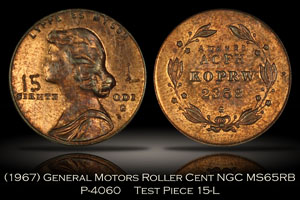 (1967) General Motors Roller Cent Pattern P-4060 NGC MS65RB