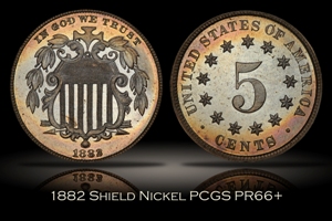 1882 Proof Shield Nickel PCGS PR66+