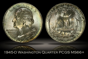 1945-D Washington Quarter PCGS MS66+