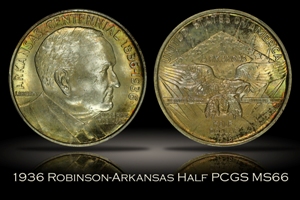 1936 Robinson Arkansas Half PCGS MS66