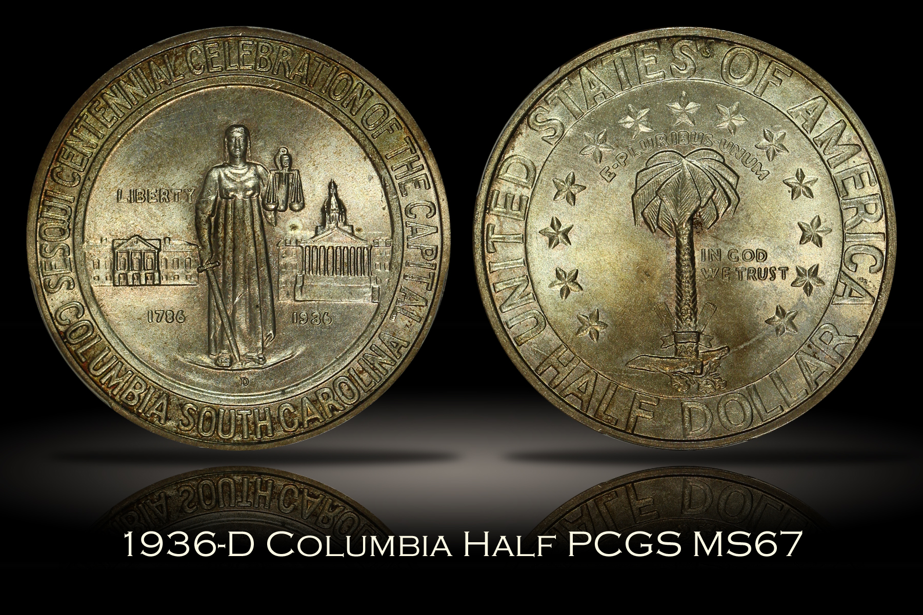 1936-D Columbia Half PCGS MS67