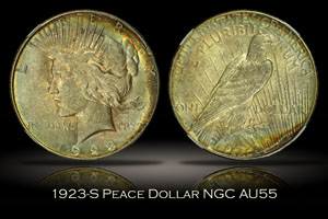 1923-S Peace Dollar NGC AU55