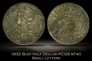 1832 Small Letters Capped Bust Half Dollar PCGS XF40