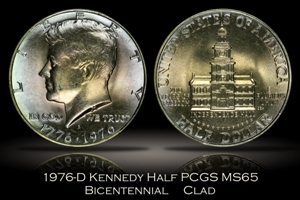 1976-D Kennedy Half Bicentennial Clad PCGS MS65