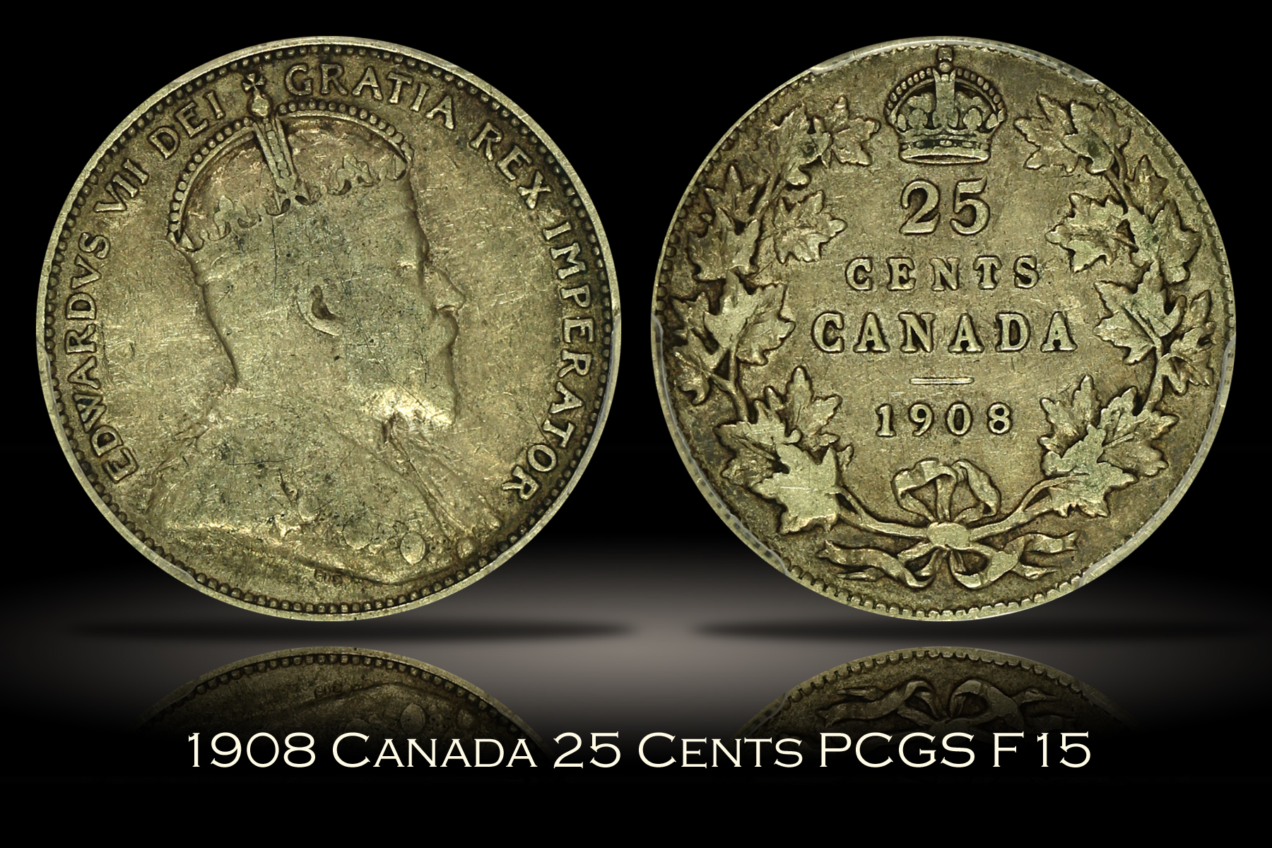 1908 Canada 25 Cents PCGS F15
