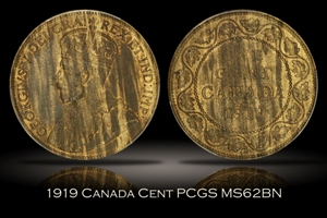 1919 Canada Cent PCGS MS62BN