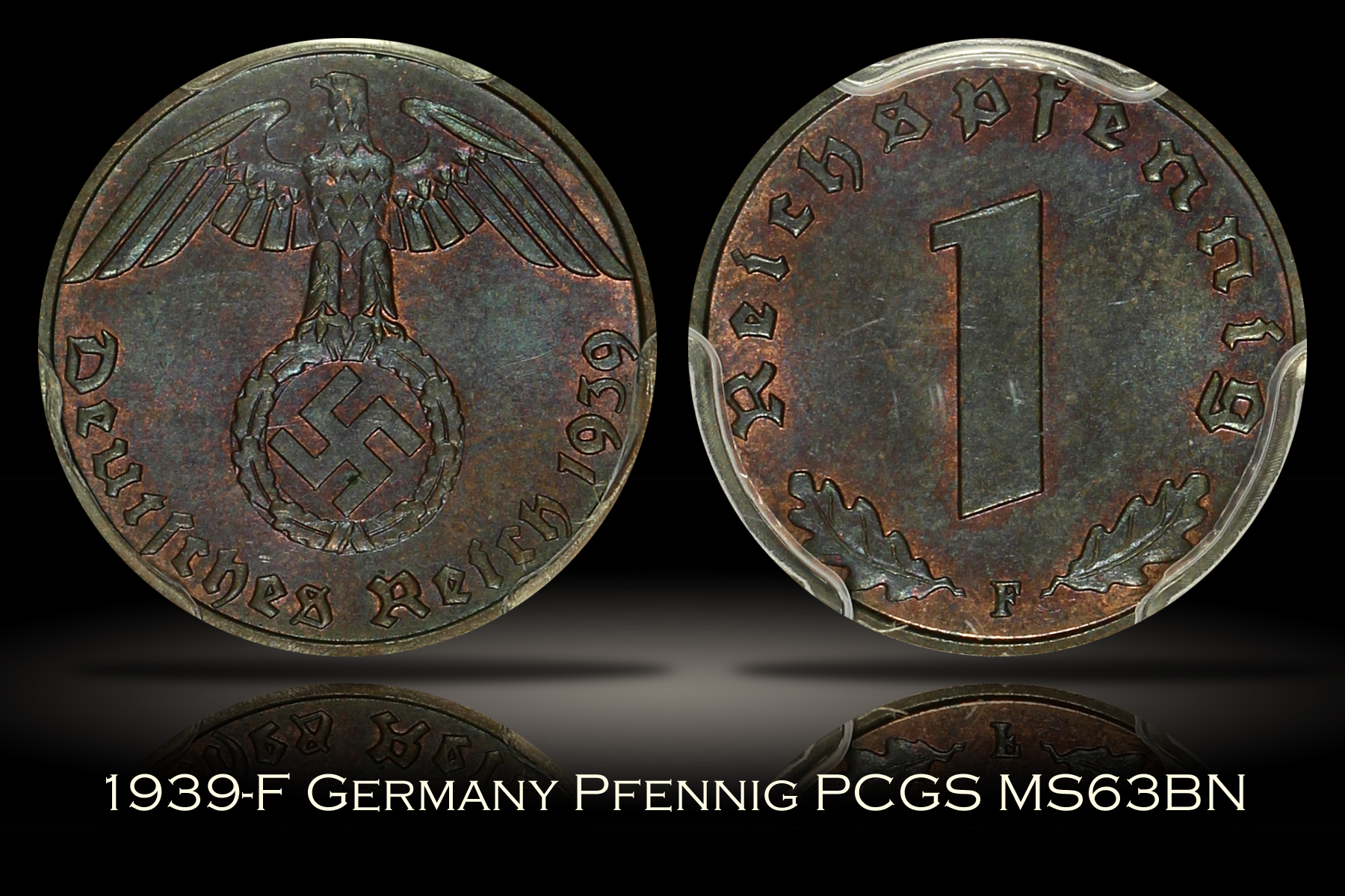 1939-F Germany Third Reich Pfennig PCGS MS63BN