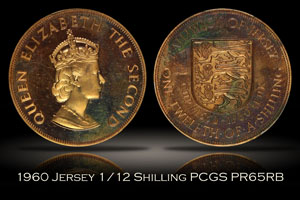 1960 Jersey Proof 1/12 Shilling PCGS PR65RB