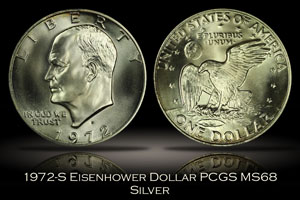 1972-S Eisenhower Silver Dollar PCGS MS68