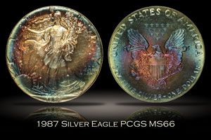 1987 Silver Eagle PCGS MS66
