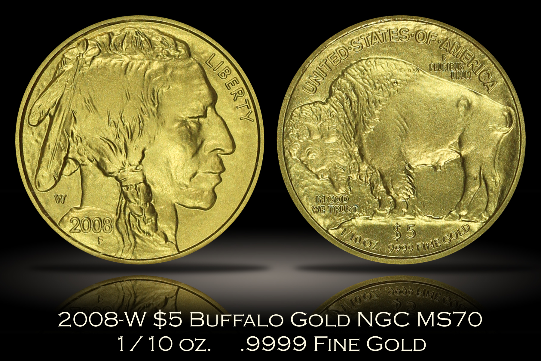2008-W $5 Buffalo Gold NGC MS70 Early Releases