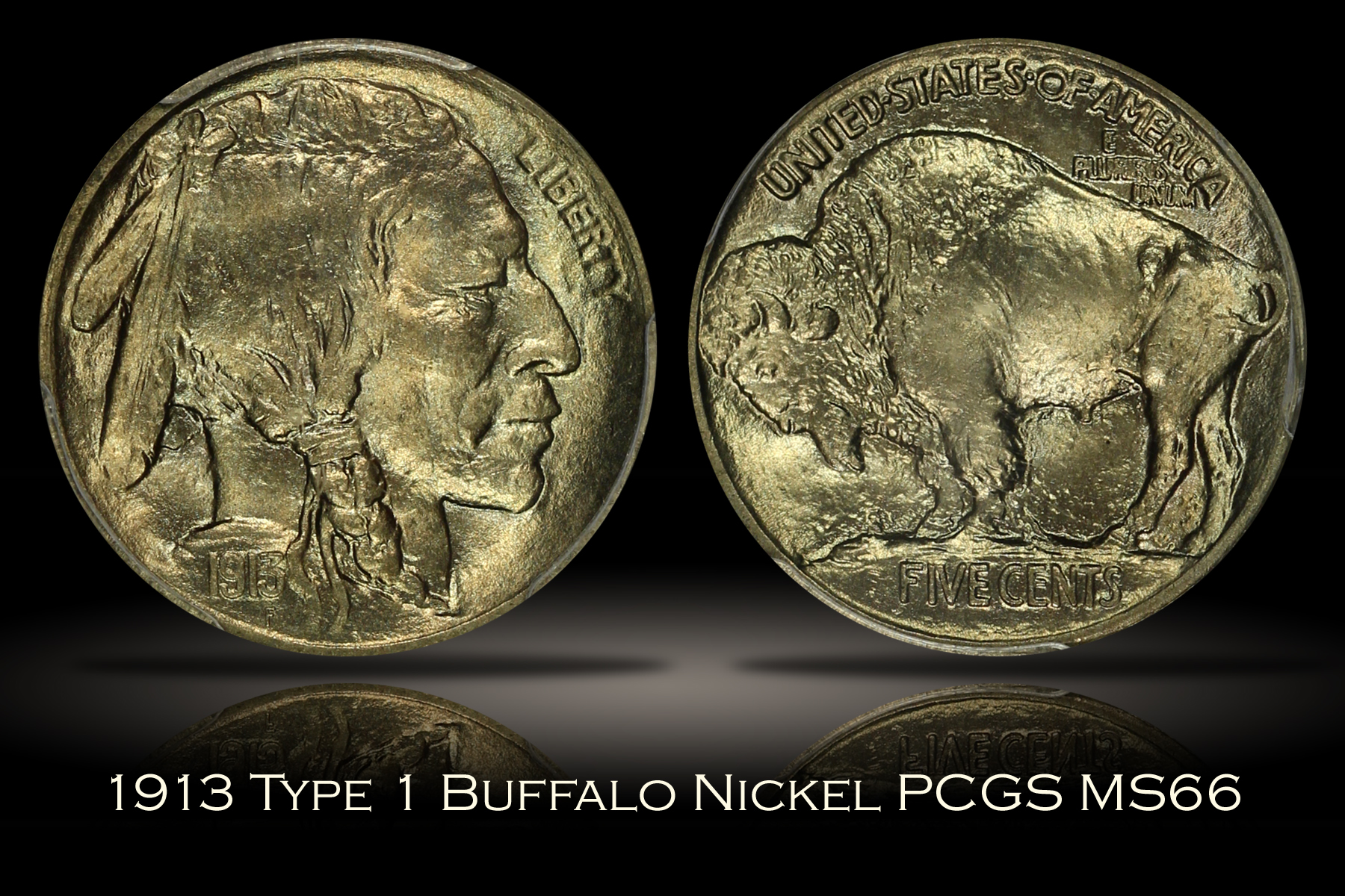 1913 Type One Buffalo Nickel PCGS MS66