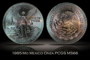 1985-Mo Mexico Onza PCGS MS66