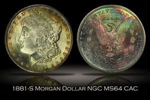 1881-S Morgan Dollar NGC MS64 CAC