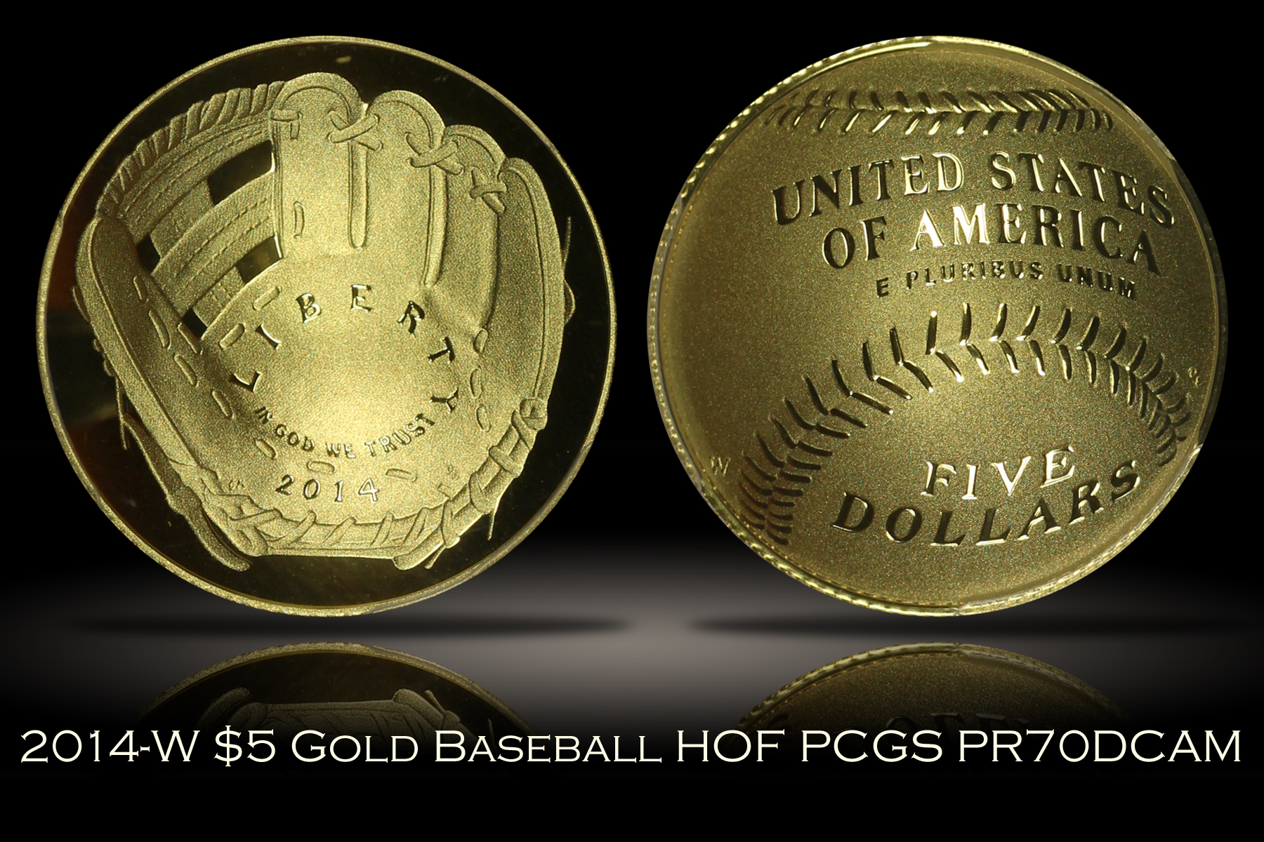 2014-W $5 Gold Baseball Hall of Fame PCGS PR70DCAM
