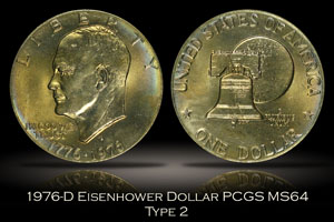 1976-D Eisenhower Dollar PCGS MS64