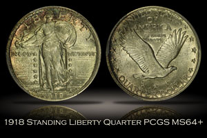 1918 Standing Liberty Quarter PCGS MS64+
