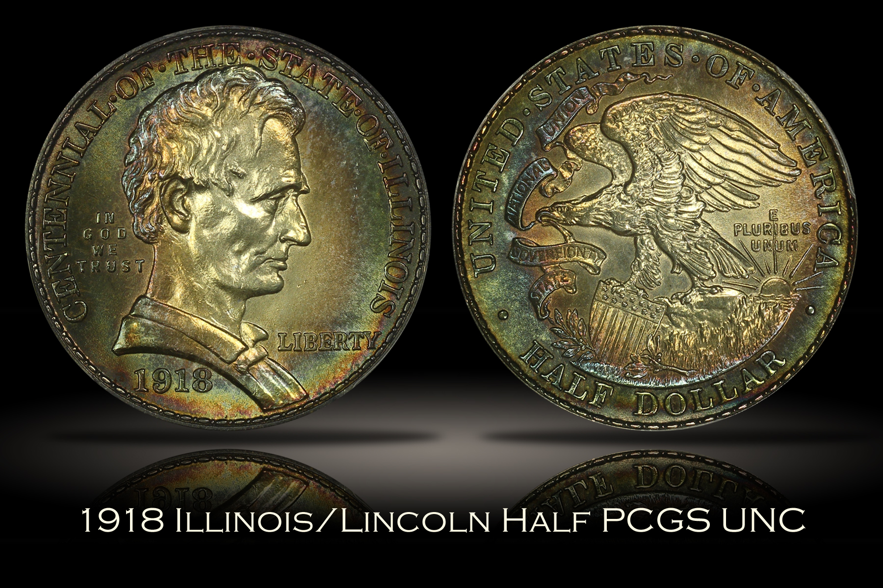 1918 Illinois/Lincoln Half PCGS UNC Details
