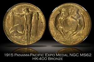 1915 Pan-Pac Expo Bronze Medal HK-400 NGC MS62