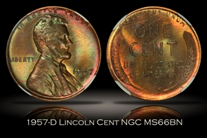 1957-D Lincoln Cent NGC MS66BN