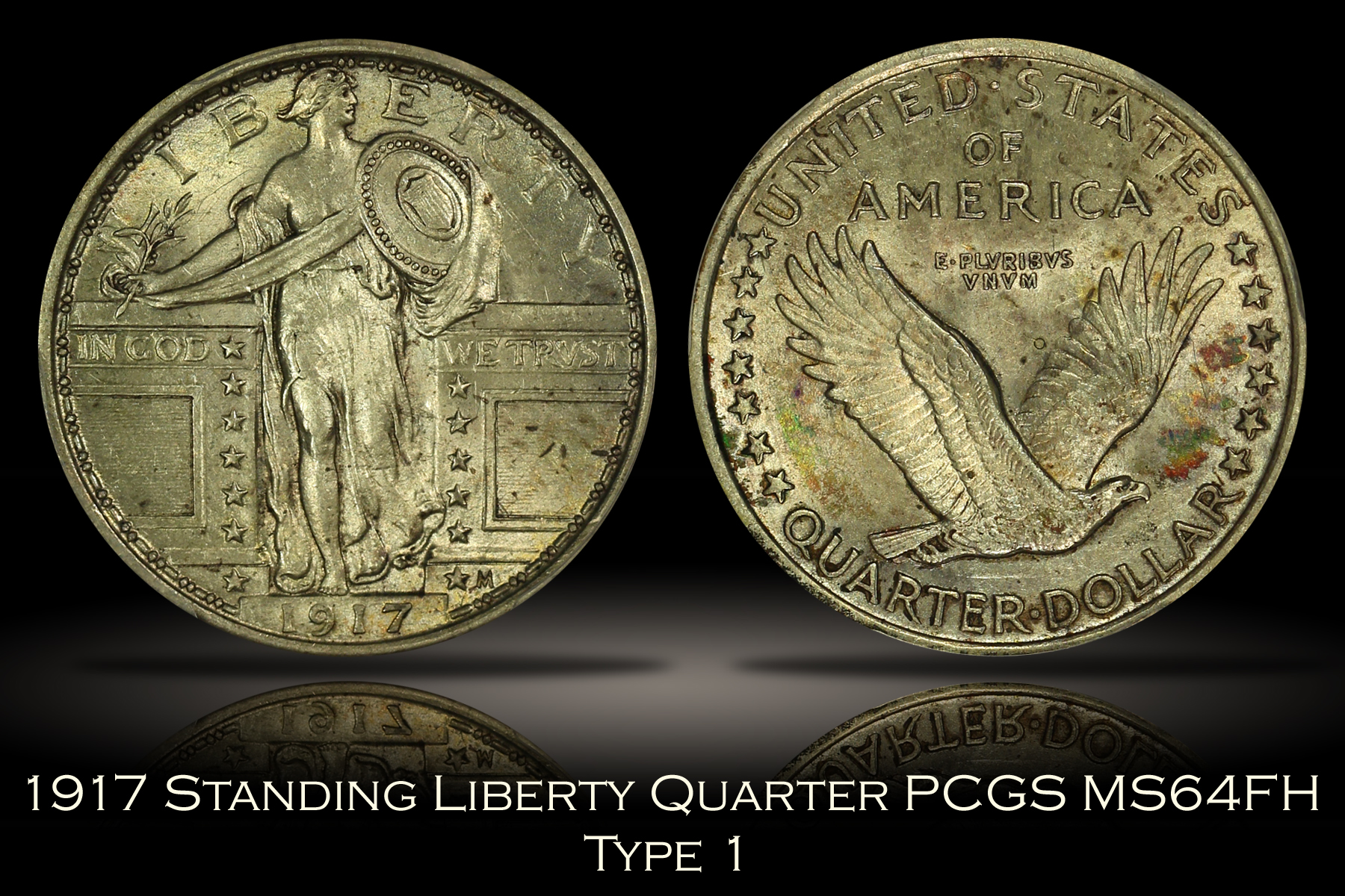 1917 Type One Standing Liberty Quarter PCGS MS64FH