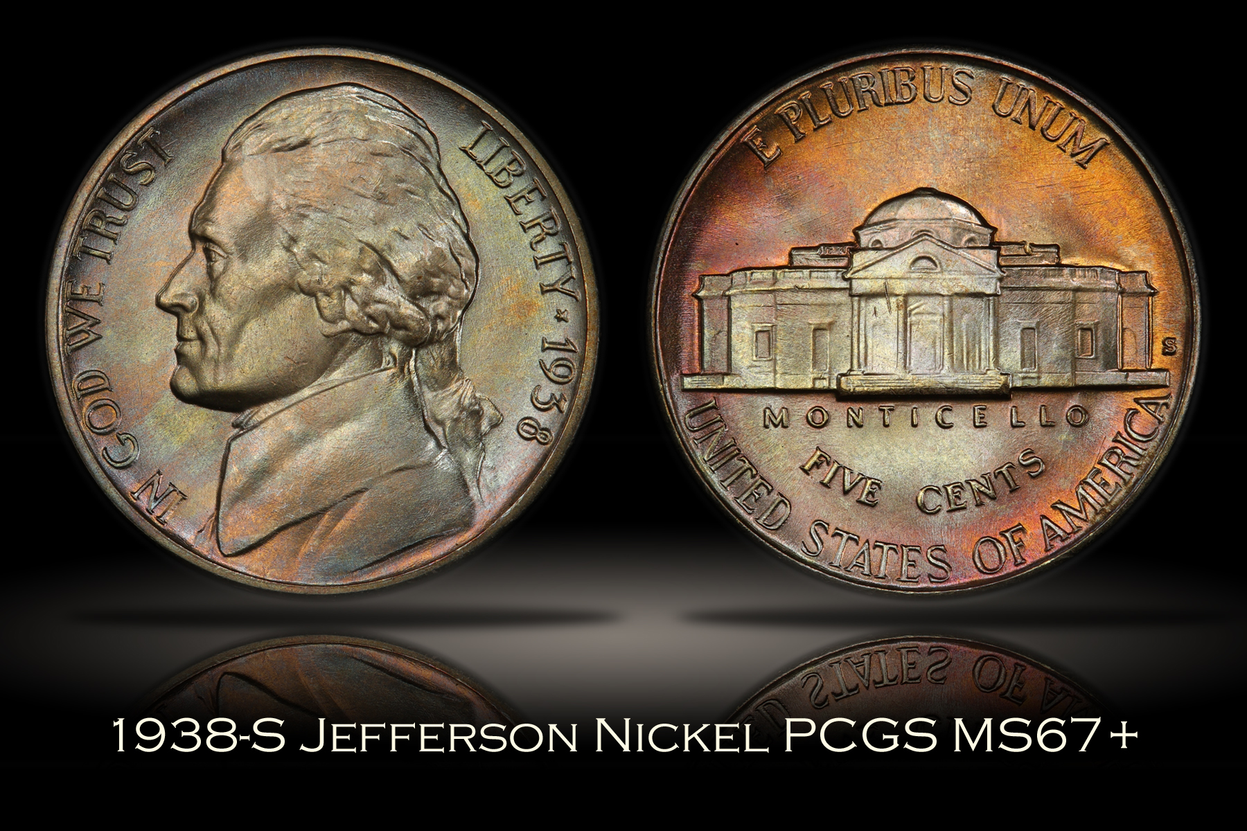 1938-S Jefferson Nickel PCGS MS67+