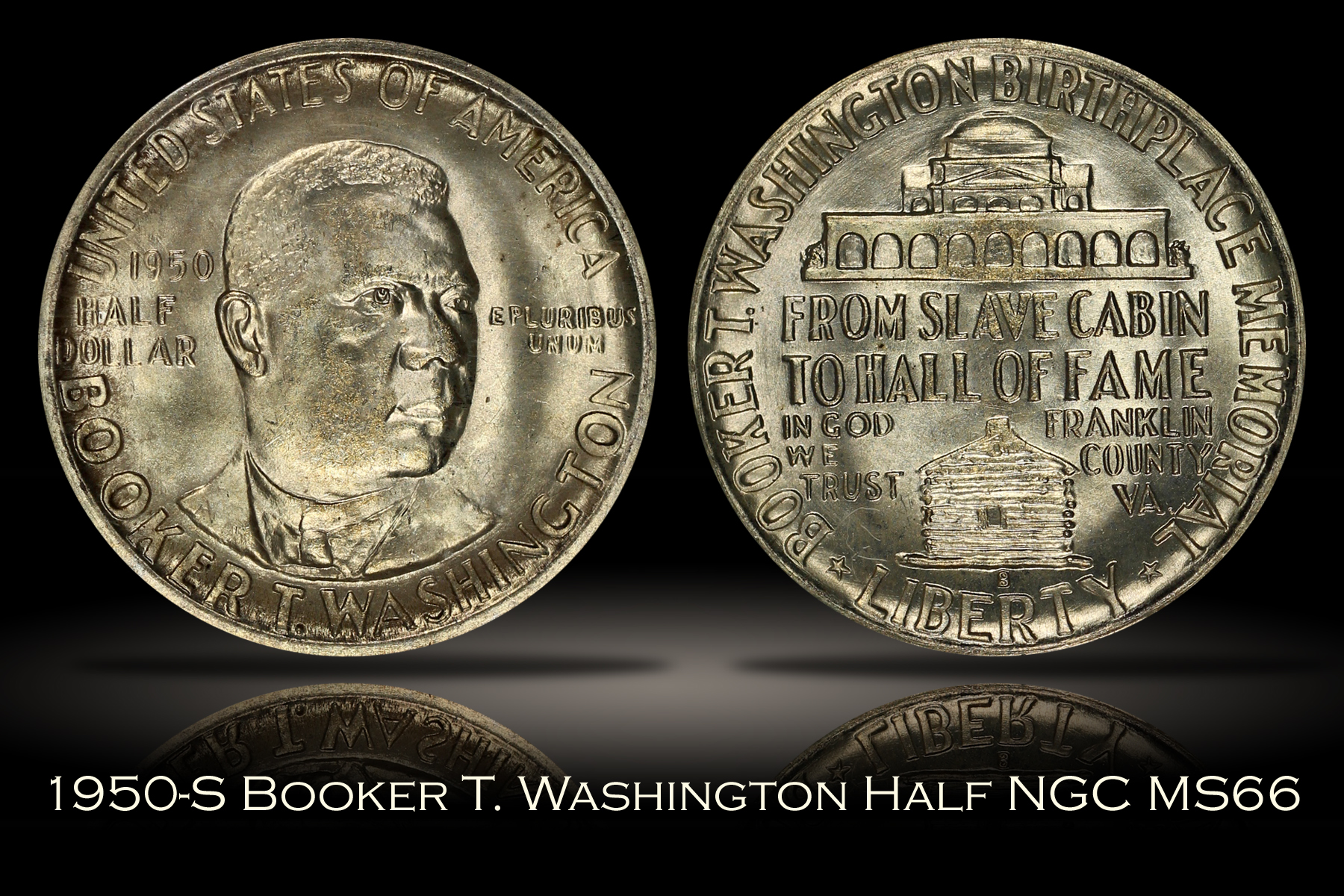 1950-S Booker T. Washington Half NGC MS66