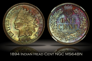 1894 Indian Head Cent NGC MS64BN