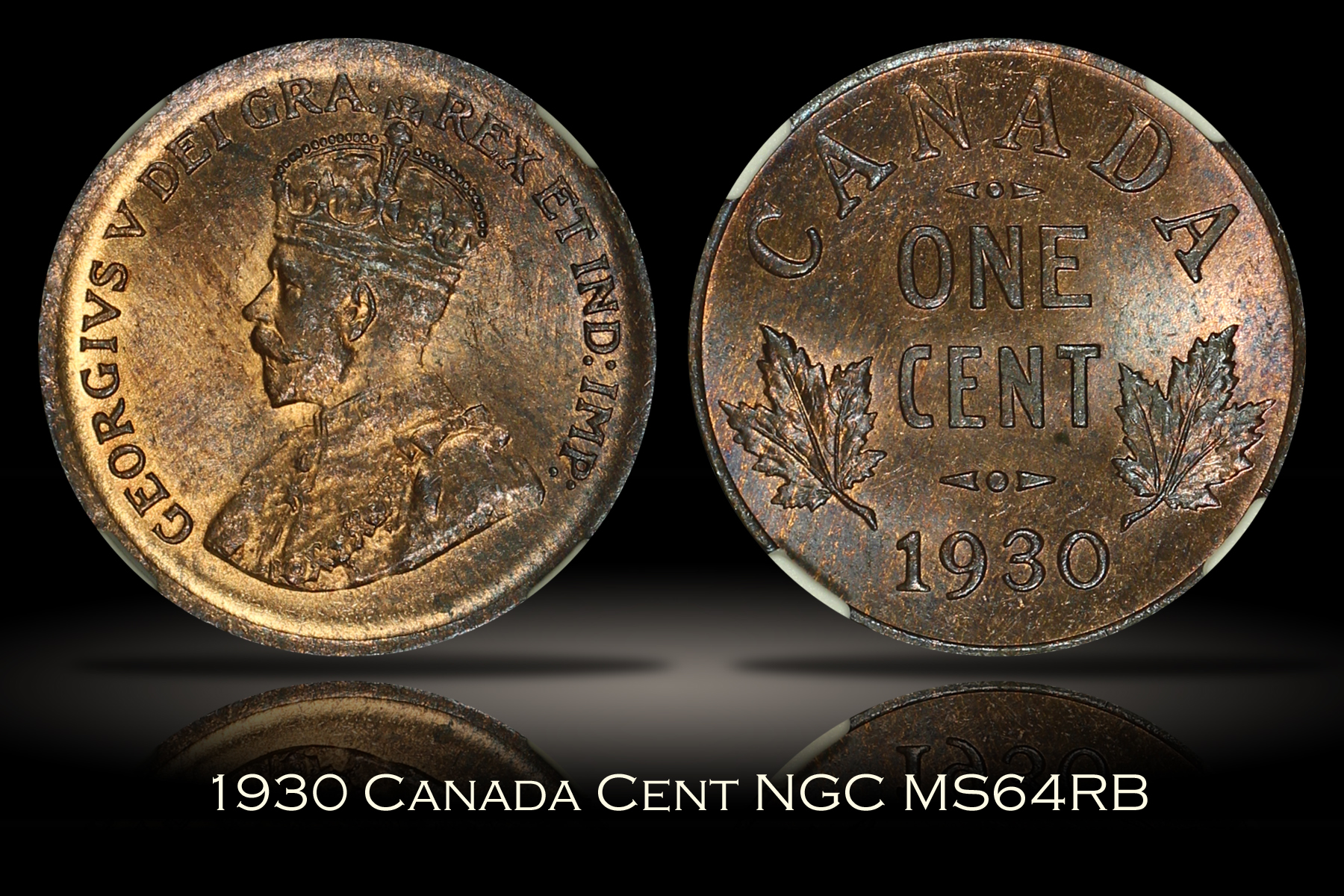 1930 Canada Cent NGC MS64RB