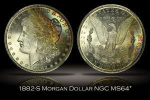 1882-S Morgan Dollar NGC MS64*