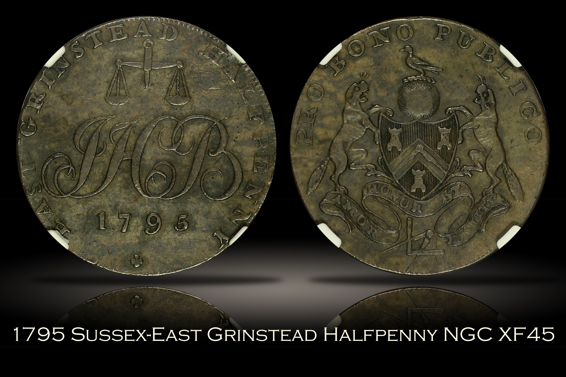 1795 Great Britain Sussex East Grinstead Halfpenny D&H-22 NGC XF45