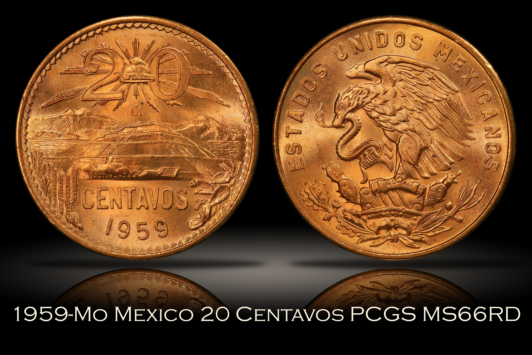 1959-Mo Mexico 20 Centavos PCGS MS66RD