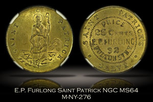 E.P. Furlong Saint Patrick M-NY-276 NGC MS64