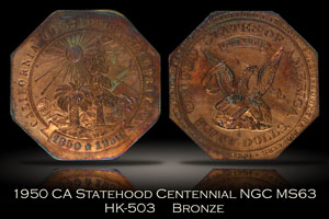 1950 California Statehood Centennial HK-503 NGC MS63