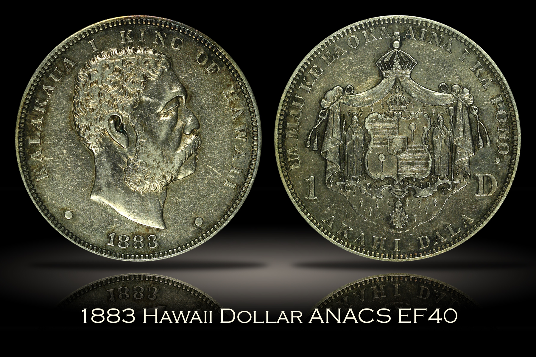 1883 Hawaii Silver Dollar ANACS XF40