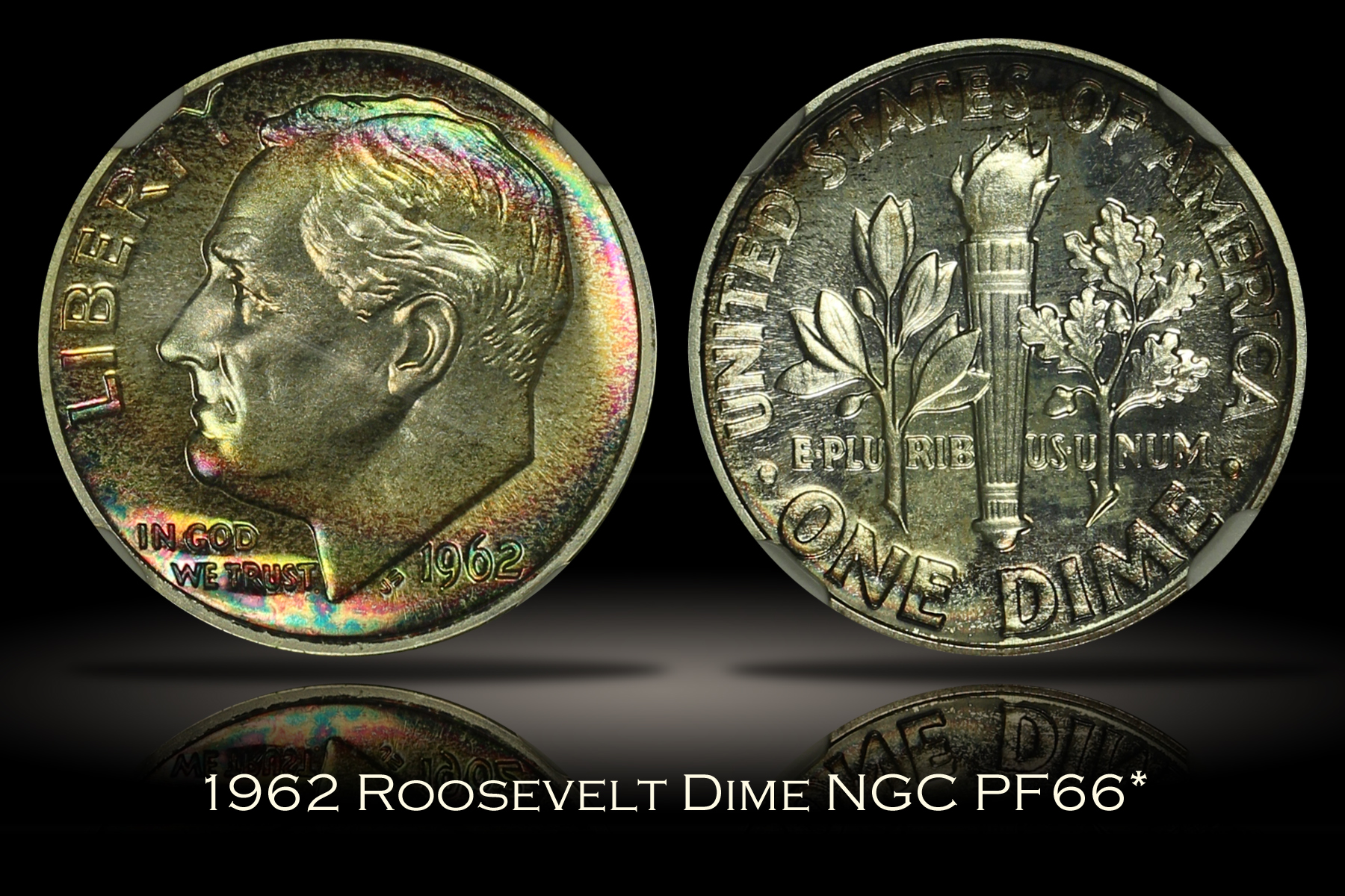 1962 Roosevelt Dime NGC PF66*