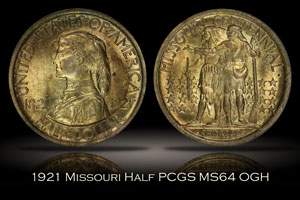 1921 Missouri Half PCGS MS64 OGH