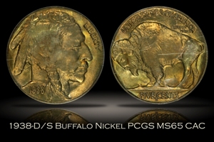1938-D/S Buffalo Nickel PCGS MS65 OGH CAC
